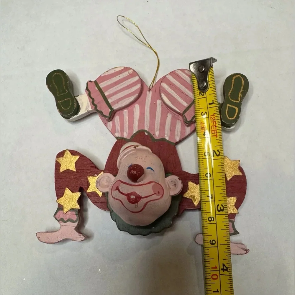 Vintage Clown‎ Wooden Ornaments Wooden Silly Clown
